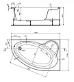 Акриловая ванна Santek Эдера 170x110 R - превью 1