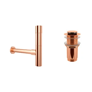 Акционный набор 2 в 1 Wellsee Drainage System 182117002, сифон для раковины, донный клапан, розовое