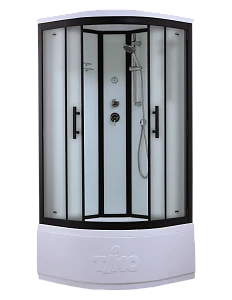 Душевая кабина Timo Standart T-6600BF 100х100 профиль черный, стекло матовое
