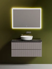 Мебель для ванной Sancos Snob T 100 подвесная, столешница black sky, Doha Soft (без отверстия под смеситель)
