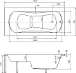 Акриловая ванна Besco Aria Rehab 120x70 - превью 2