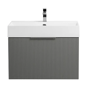 Тумба с раковиной Cezares Premium 70 подвесная, 2 ящика (выдвижной и внутренний), Plisse Grigio Nuvola