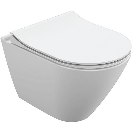 Унитаз подвесной Cersanit City Smart Clean On DPL EO slim LP 64822 безободковый, с сиденьем микролифт