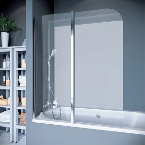 Шторка на ванну Koller Pool Waterfall Line QP95 115х140 L стекло рифленое, профиль хром