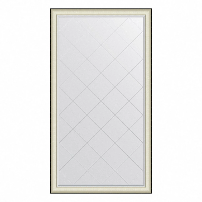 Зеркало в багетной раме EVOFORM EXCLUSIVE-G FLOOR BY 6394 белая кожа с хромом 78 мм 109x200