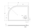 Поддон из искусственного мрамора BelBagno TRAY-MR-UNO-RH-120/90-550-35-W-L-CR левосторонний - превью 1