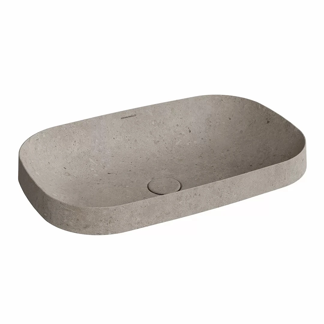 Раковина Kerama Marazzi Magica 65 встраиваемая сверху, с донным клапаном, серый камень MA.wbi.65\STG