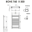Электрический полотенцесушитель Terma Bone 76x50 черный матовый - превью 2