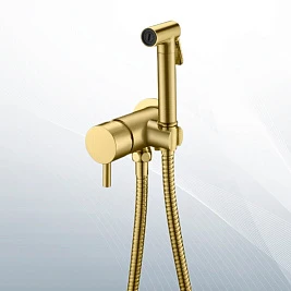 Гигиенический душ Boheme Uno 467-MG со смесителем, золото матовое