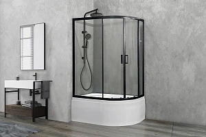 Душевой уголок Royal Bath RB 8120BK-T-BL 120х80х200 (прозрачное) левый
