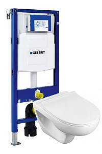 Унитаз с инсталляцией Roca Victoria Rimless 34639300Y+Geberit Duofix 111.300.00.5+сиденье ZRU8013900