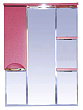 Зеркало-шкаф Misty Жасмин 75 с подсветкой, розовая эмаль L