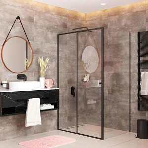 Душевой уголок WasserKRAFT Dill 61S 61S22 100х90х200 профиль черный, стекло прозрачное