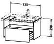 Мебель для ванной Duravit DuraStyle 80 темный каштан с 2-мя полками - превью 2