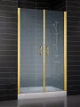 Душевая дверь в нишу Vegas Glass E2P 0075 09 02 профиль золото, стекло шиншилла - превью 1