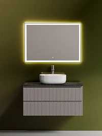 Мебель для ванной Sancos Snob T 100 подвесная, столешница black sky, Doha Soft (с отверстием под смеситель)