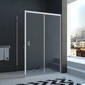Душевой уголок Veconi Rovigo RV-040 100x80x185 см, профиль xром, стекло прозрачное