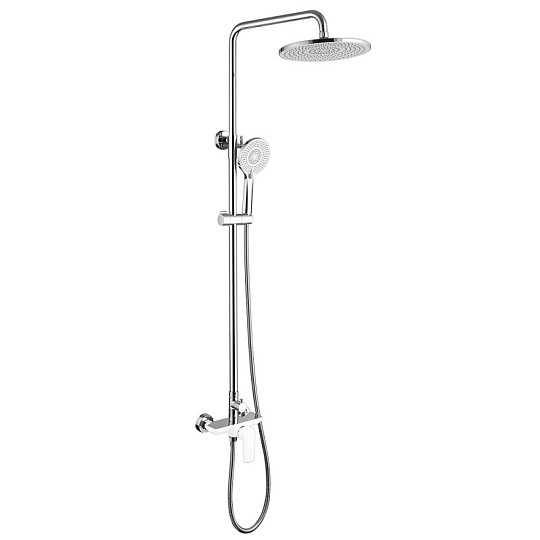 Душевая стойка Abber Weiss Insel AF8020W хром/белый