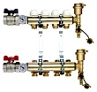 Коллектор Tiemme 1&quot; х 3/4&quot;, латунный, 4 выхода 3870012 - превью 1