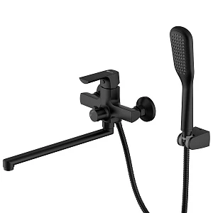 Смеситель Lemark Ursus LM7251BL для ванны с душем, черный матовый