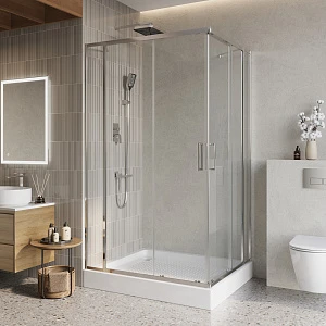 Душевой уголок BelBagno Luce LUCE-AH-22-145/120-C-Cr 145х120 профиль хром, стекло прозрачное