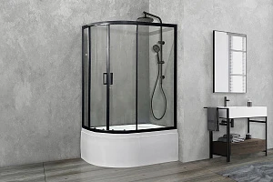 Душевой уголок Royal Bath RB 8120BK-T-BL 120х80х200 (прозрачное) правый