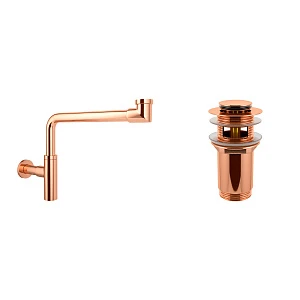 Акционный набор 2 в 1 Wellsee Drainage System 182127001, сифон для раковины, донный клапан, розовое