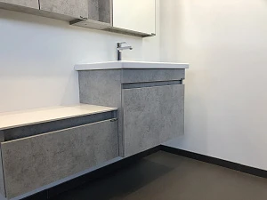 Тумба с раковиной Comforty Осло 70ПД бетон светлый (раковина Cersanit Como 70)