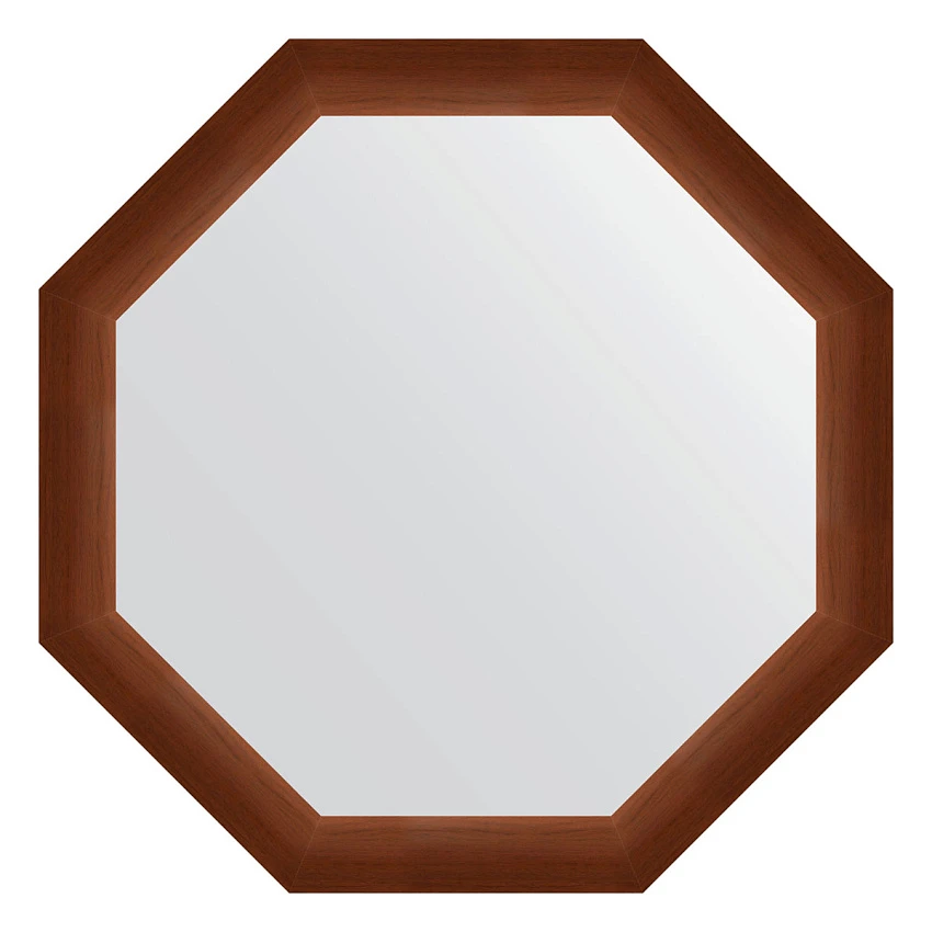 Зеркало в багетной раме EVOFORM OCTAGON BY 3729 орех 65 мм 72x72