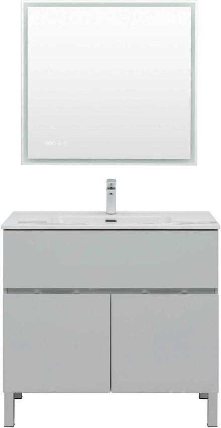 Мебель для ванной Aquanet Алвита New 90 1 ящик, 2 дверцы, серая