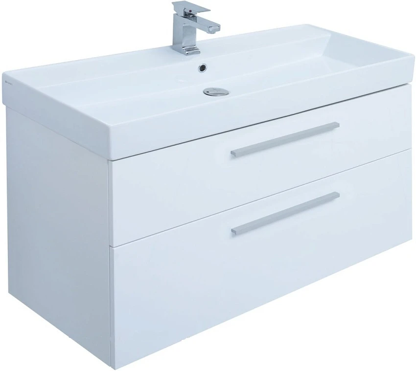 Тумба для комплекта Aquanet Nova 100 белый (2 ящика)