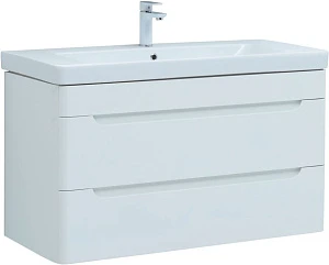 Тумба с раковиной Aquanet София 105 белый глянец, 2 ящика