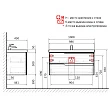 Мебель для ванной AQUAme S3 100 подвесная, 2 ящика, антрацит - превью 1