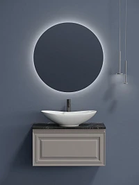 Мебель для ванной Sancos Very 80 подвесная, столешница black sky, Doha Soft (с отверстием под смеситель)