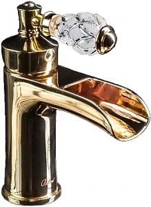 Смеситель Boheme Vogue Crystal 211-CRST для раковины, золото