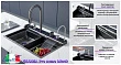 Мойка кухонная Ceruttispa Gloria Pro CT10578 75х46 многофункциональная, nano black (графит) - превью 1