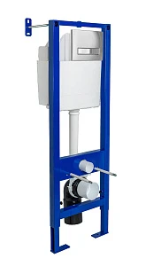 Инсталляция для унитазов Berges Wasserhaus Atom Line 410 с кнопкой смыва хром глянец 040338