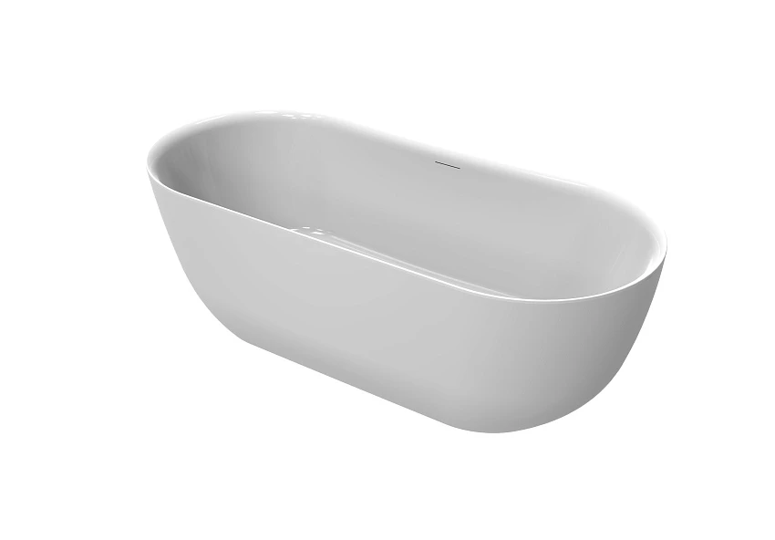 Акриловая ванна SMARTFLOW Grande 180х80 отдельностоящая, со сливом-переливом, белый глянец