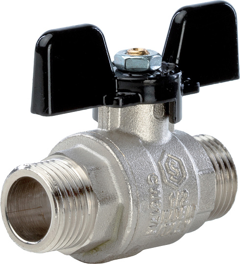 Шаровый кран Stout SVB-0006 1/2 нар-нар, полнопроходной, ручка бабочка
