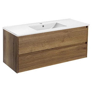 Тумба с раковиной Vincea Gio 1200 подвесная, 2 ящика, T.Oak