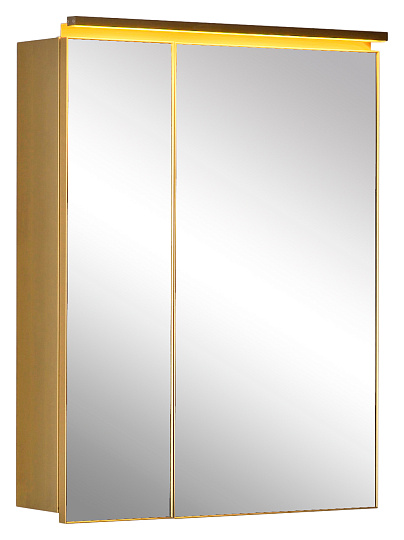Зеркало-шкаф De Aqua Алюминиум 60 золото, фацет