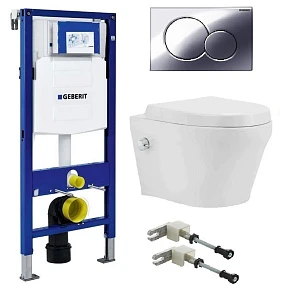 Комплект инсталляция Geberit Duofix UP320 111.300.00.5 + унитаз beWash Metison 78343601 + кнопка смыва 115.770.21.5 + комплект креплений
