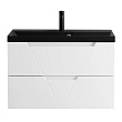 Тумба с раковиной BelBagno Vittoria 100 подвесная, 2 ящика, Bianco Opaco (раковина BB1000/450-LV-ART-AST-NERO)