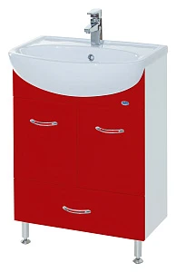 Тумба с раковиной Bellezza Уют 50 с нижним ящиком бордо