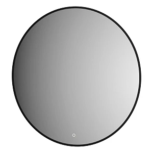 Зеркало Defesto AURA DF 2995S 80х80 см, с LED-подсветкой, сенсорный выключатель, теплый белый свет, рама черная