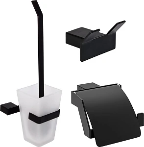 Набор DEKOR BANYO SS 304 Black, Ершик + Держатель туалетной бумаги + Крючок