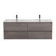 Тумба с раковиной Belbagno Kraft 140 подвесная, с 4-мя ящиками, Cemento Grigio