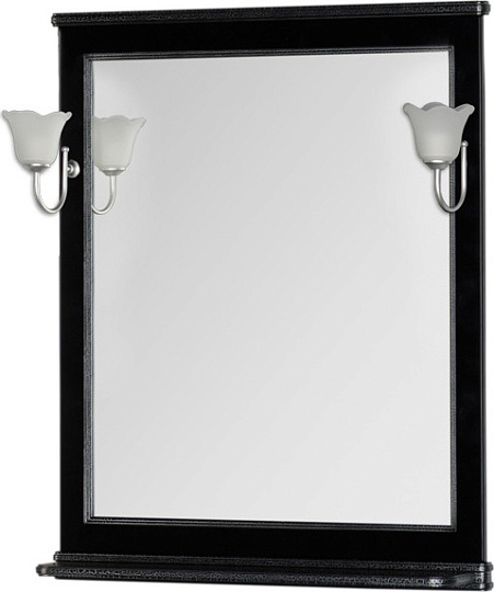 Зеркало Aquanet Валенса 80 черный краколет/серебро (без светильникоыв)