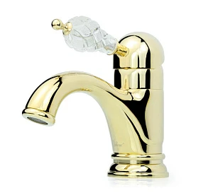 Смеситель Boheme Crystal 281-CRST для раковины, золото