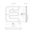 Водяной полотенцесушитель Indigo Standart 50х50 см, черный муар FSW50-50BR - превью 2
